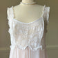 Vanity Fair’s Feminine Cottagecore Sheer Midi Slip featuring Floral Lace Bodice