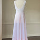 Vanity Fair’s Feminine Cottagecore Sheer Midi Slip featuring Floral Lace Bodice
