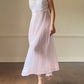 Vanity Fair’s Feminine Cottagecore Sheer Midi Slip featuring Floral Lace Bodice