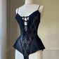 Victoria’s Secret Vintage 80s Sultry Bodysuit featuring Floral Embroidery Bodice