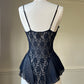 Victoria’s Secret Vintage 80s Sultry Bodysuit featuring Floral Embroidery Bodice