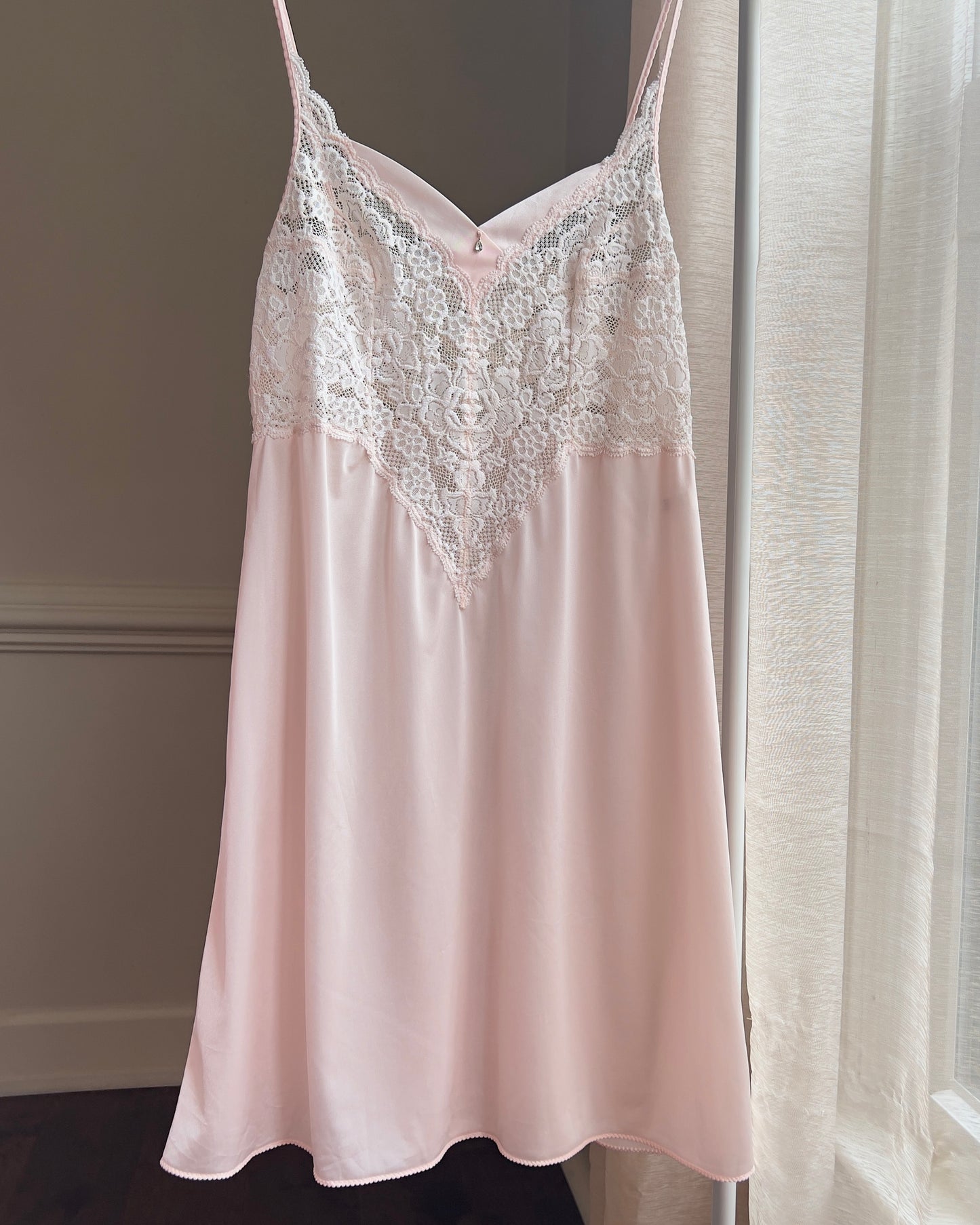 Soft and Feminine Blush Pink Sheer Slip featuring Beautiful Floral Embroidery Bustier