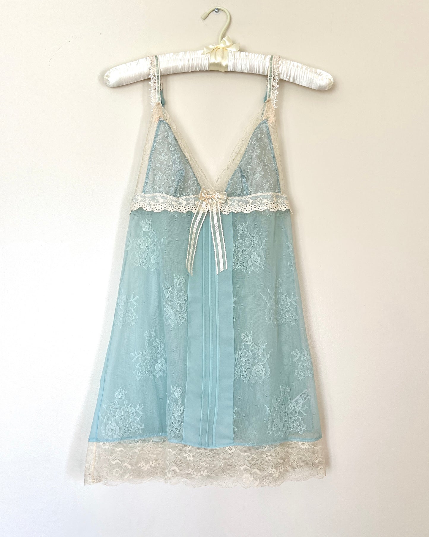 Fairycore Sheer Floral Embroidery Babydoll Slip featuring White Lace Lining